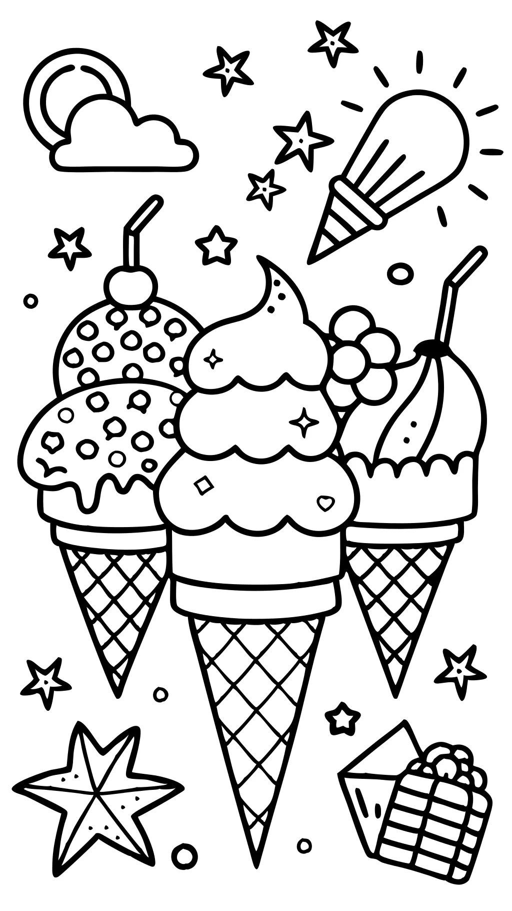 coloriages imprimables gratuits de la crème glacée